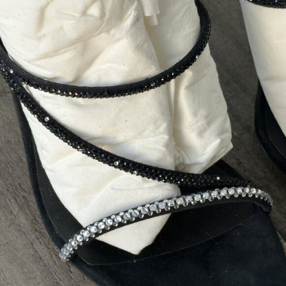 Giuseppe Zanotti Women's US Size 8.5 Embellished High Heel Slide Sandals Black - Picture 6 of 16